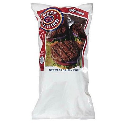 slide 1 of 1, Surlean Foods Beef Patties with Soy, 5 lb