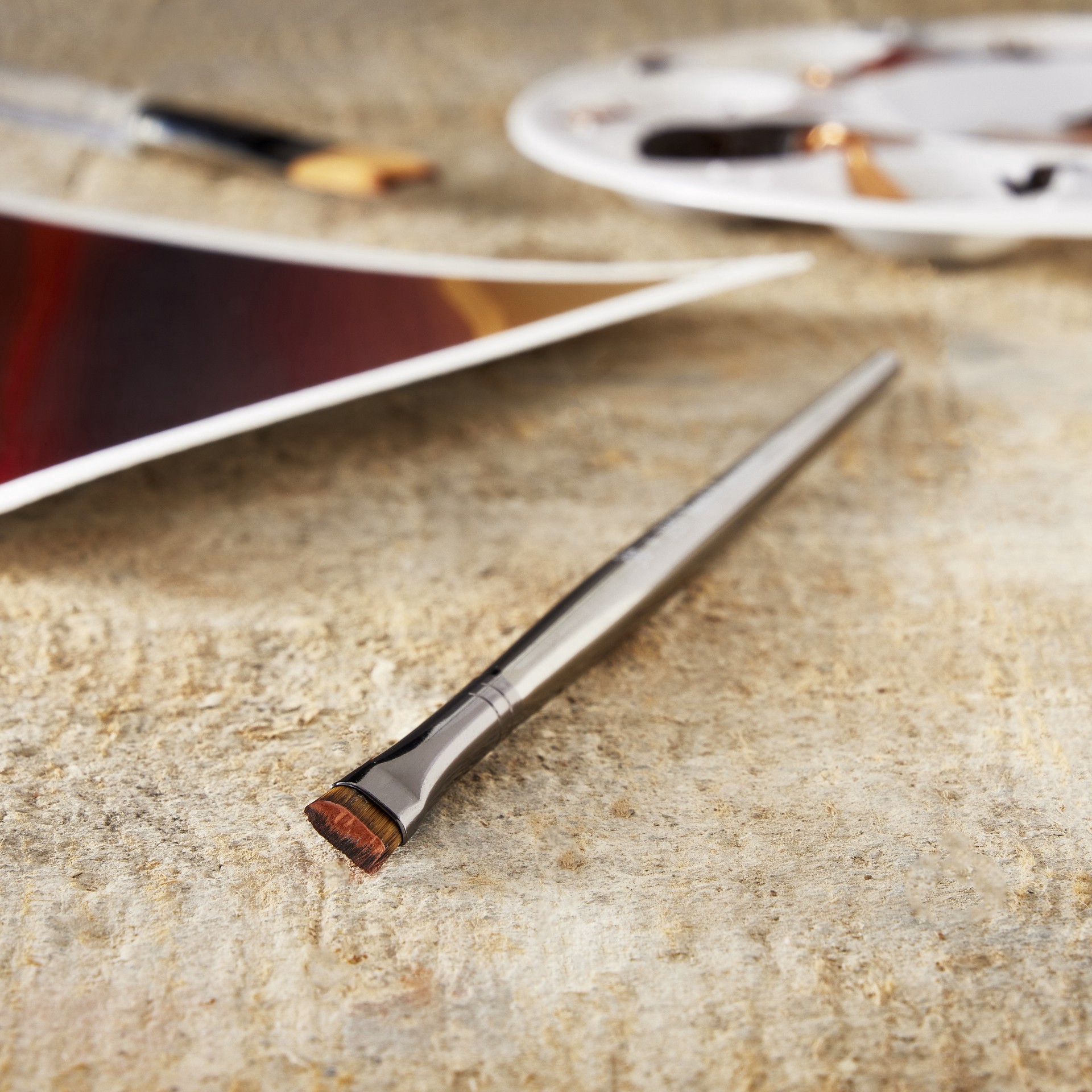 slide 2 of 2, Royal & Langnickel Zen Series 73 Short Handle Chisel Blender Brush, series 73