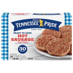 Odom's Tennessee Pride Hot Breakfast Sausage Patties, 30 Count