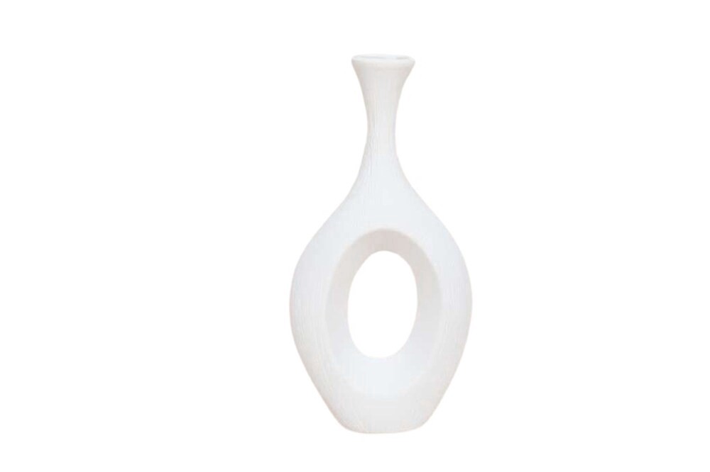 slide 1 of 1, SDS for HD Designs Porcelain Donut Vase - White, 11.6 in