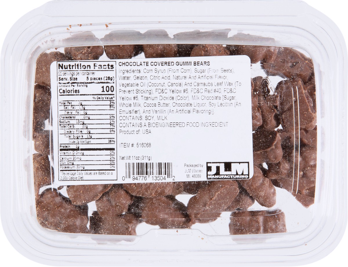 slide 5 of 9, JLM Manufacturing Chocolate Covered Gummi Bears 11 oz, 11 oz