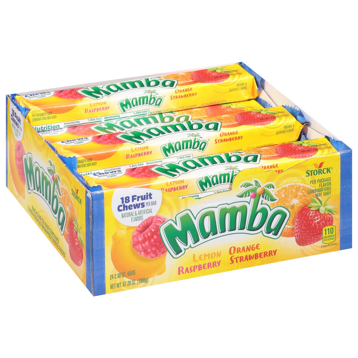 slide 5 of 9, Mamba Assorted Fruit Chews 24 - 2.80 oz ea, 24 ct