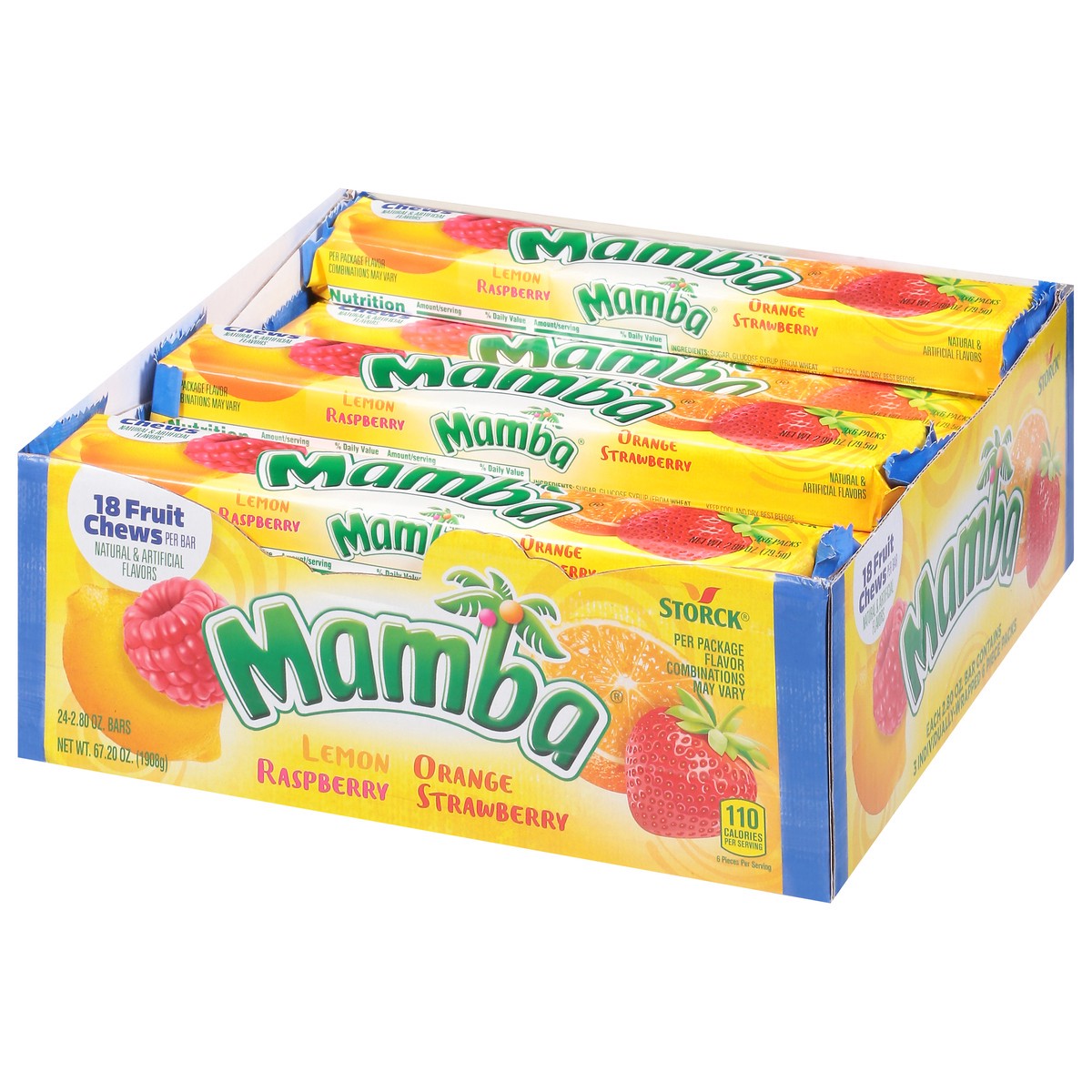 slide 3 of 9, Mamba Assorted Fruit Chews 24 - 2.80 oz ea, 24 ct