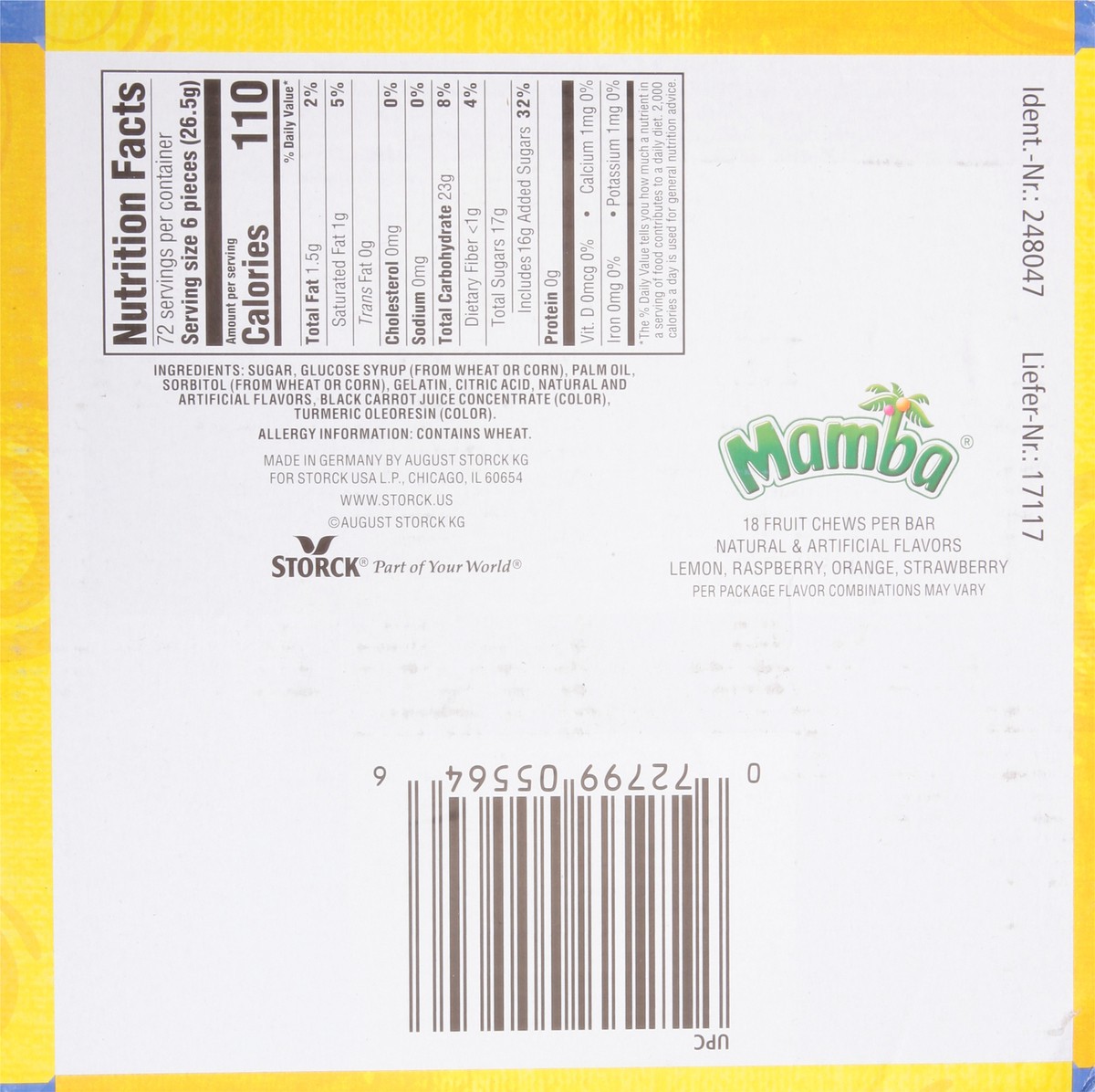 slide 9 of 9, Mamba Assorted Fruit Chews 24 - 2.80 oz ea, 24 ct