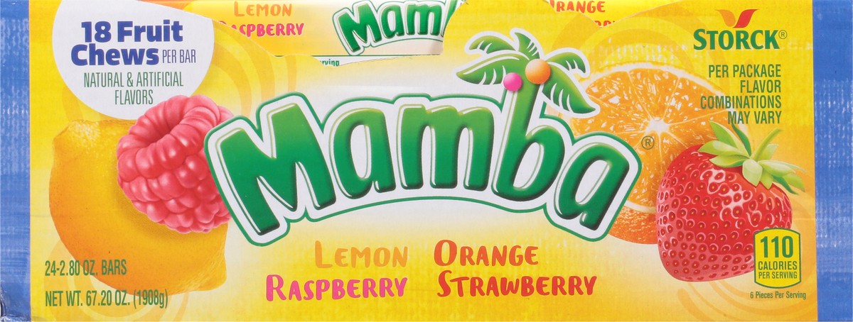 slide 4 of 9, Mamba Assorted Fruit Chews 24 - 2.80 oz ea, 24 ct