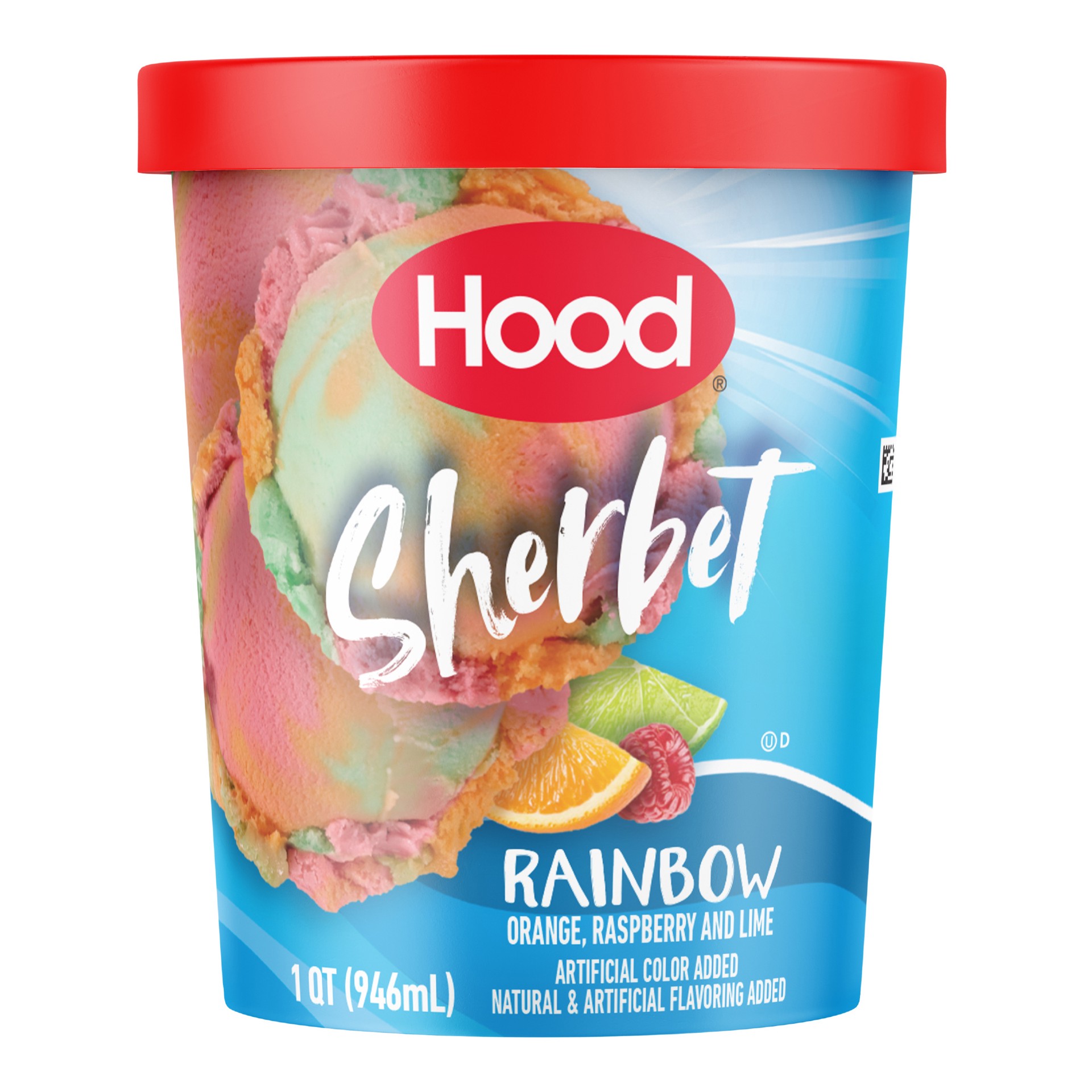 slide 1 of 8, Hood Rainbow Sherbet, 1 Quart, 1 qt