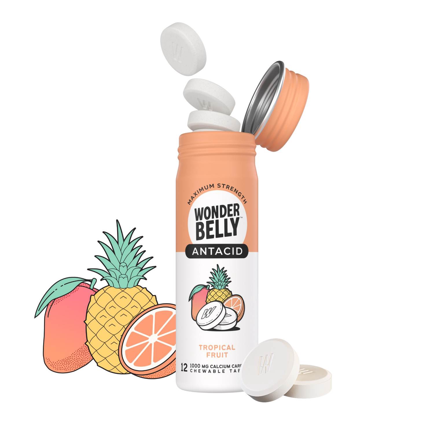 slide 10 of 12, Wonderbelly Antacid Chew, Strawberry Milkshake, 60 Ct, 12 ct