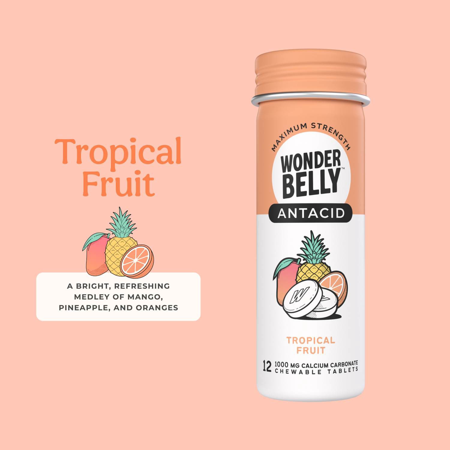 slide 9 of 12, Wonderbelly Antacid Chew, Strawberry Milkshake, 60 Ct, 12 ct