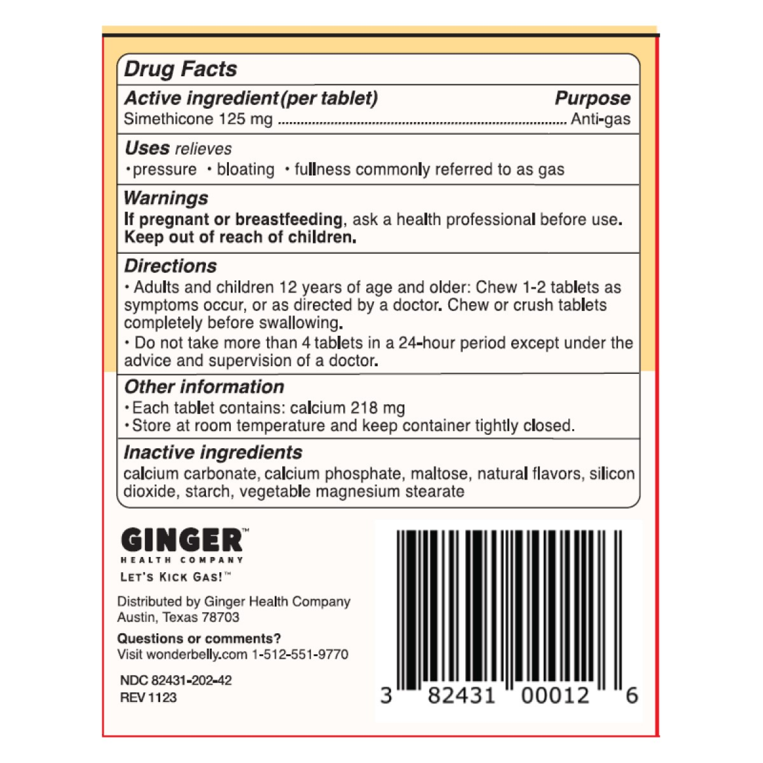 slide 2 of 2, Wonderbelly Gas + Bloat Smoothie - Mango - 42ct, 42 ct