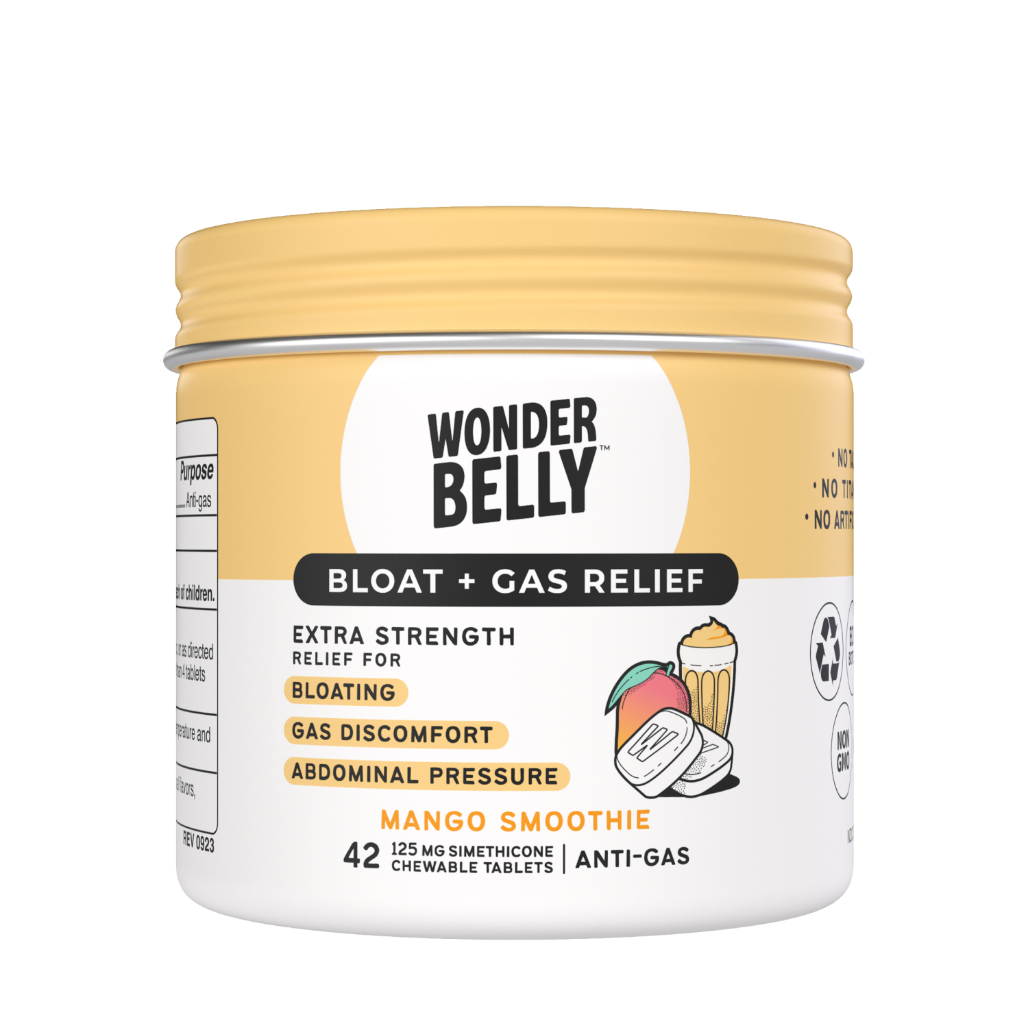 slide 1 of 2, Wonderbelly Gas + Bloat Smoothie - Mango - 42ct, 42 ct