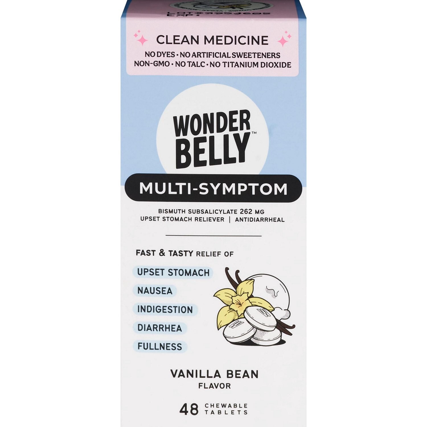 slide 5 of 8, Wonderbelly Multi Symptom Chewable Tablet Vanilla Bean, 48 Ct, 48 ct