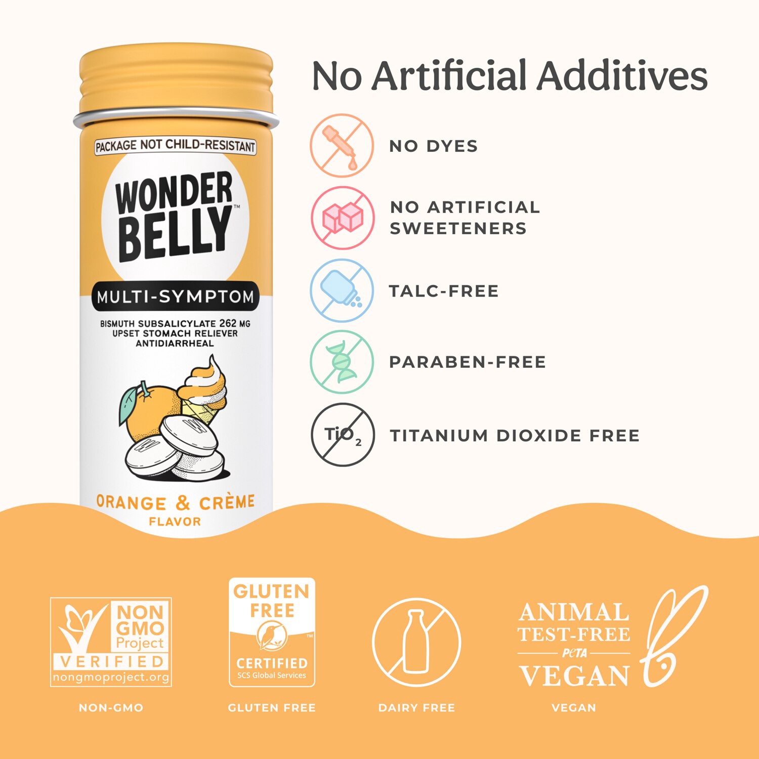 slide 6 of 7, Wonderbelly Antacid Chew, Orange And Creme, 60 Ct, 12 ct