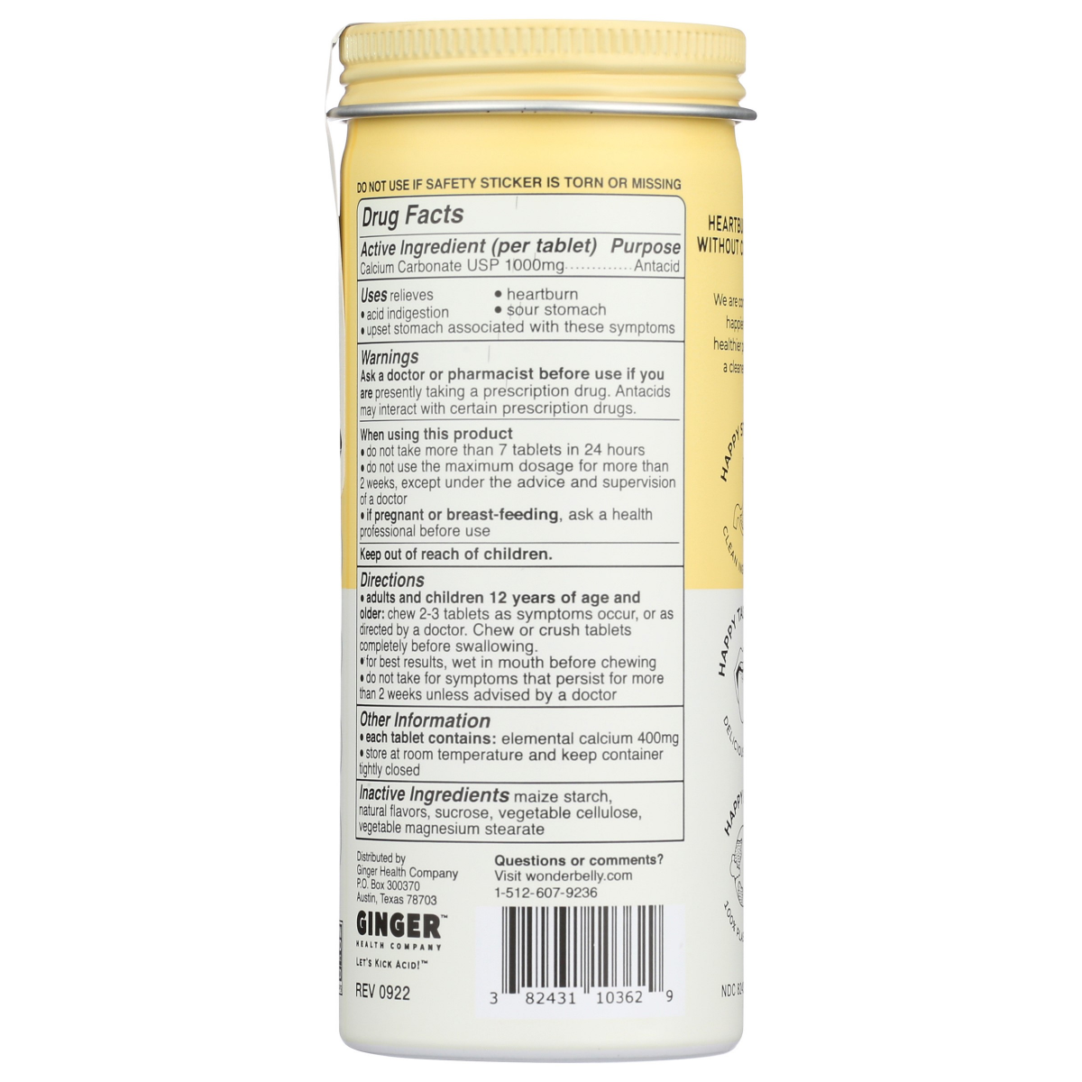 slide 10 of 13, Wonderbelly Maximum Strength Lemon Sorbet Antacid 60 Chewable Tablets, 60 ct