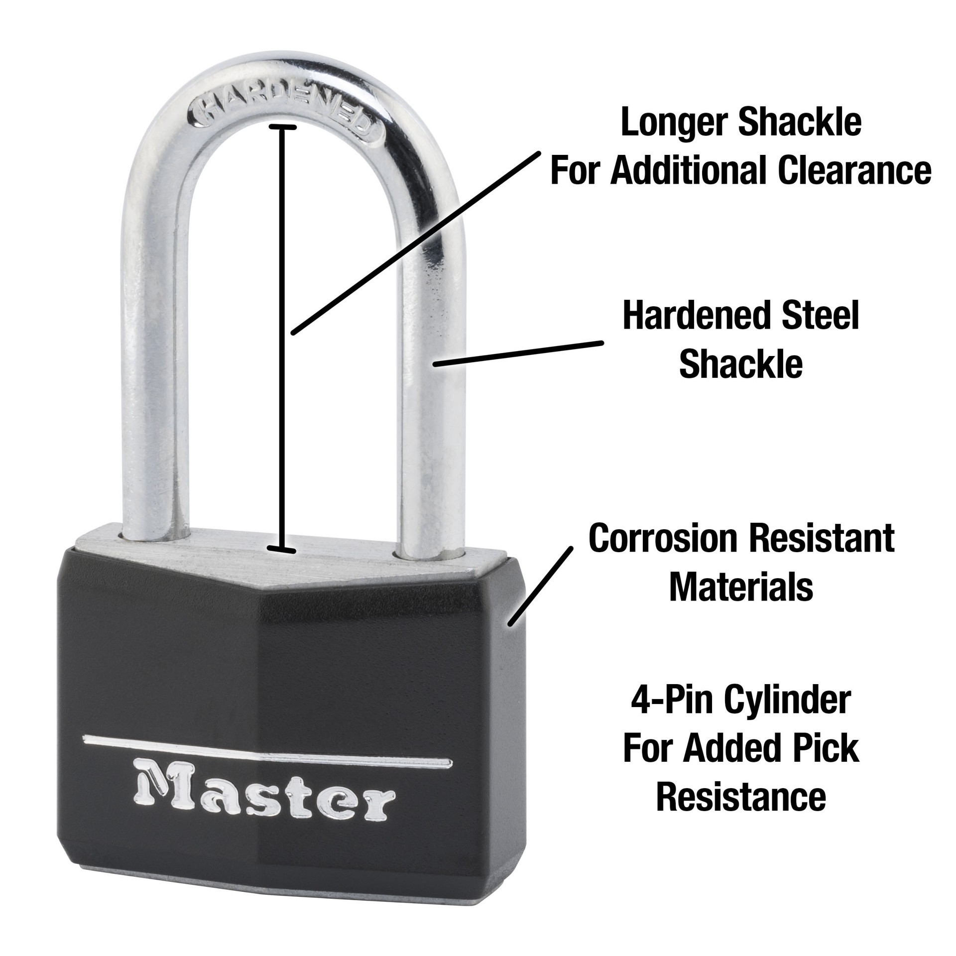slide 3 of 6, Master Lock Keyed Padlock, 1-3/4-in Wide x 1-1/2-in Shackle, 1 ct