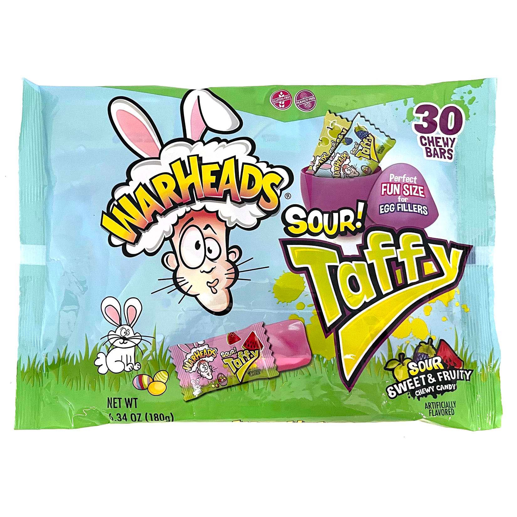 slide 1 of 1, Warheads Sour! Taffy Easter Egg Hunt Candy, 30 ct