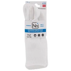Nn+ Mens Shoe Size 6-15 Premium Men White Socks 3 ea