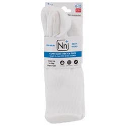 Nn+ Mens Shoe Size 6-15 Premium Men White Socks 3 ea