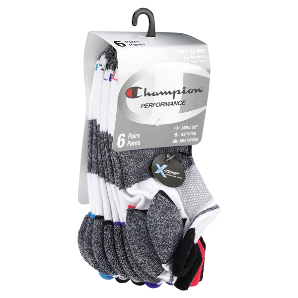 slide 3 of 29, CHAMPION WMNS 6PR PERF HEEL SHLD CH309 WH 6-12, 5 ct