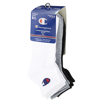 slide 5 of 29, CHAMPION WMNS 6PR ANKLE CH682 WH/GY/BK 6-12, 5 ct