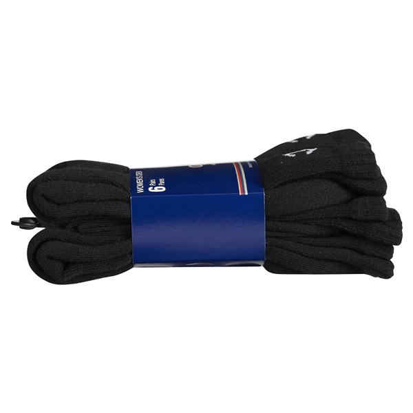 slide 26 of 29, CHAMPION WMNS 6PR CREW CH681 BK 6-12, 5 ct