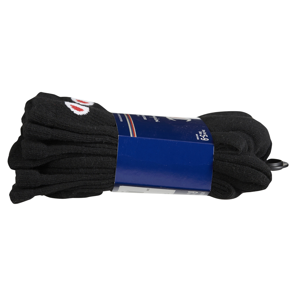 slide 12 of 29, CHAMPION WMNS 6PR CREW CH681 BK 6-12, 5 ct