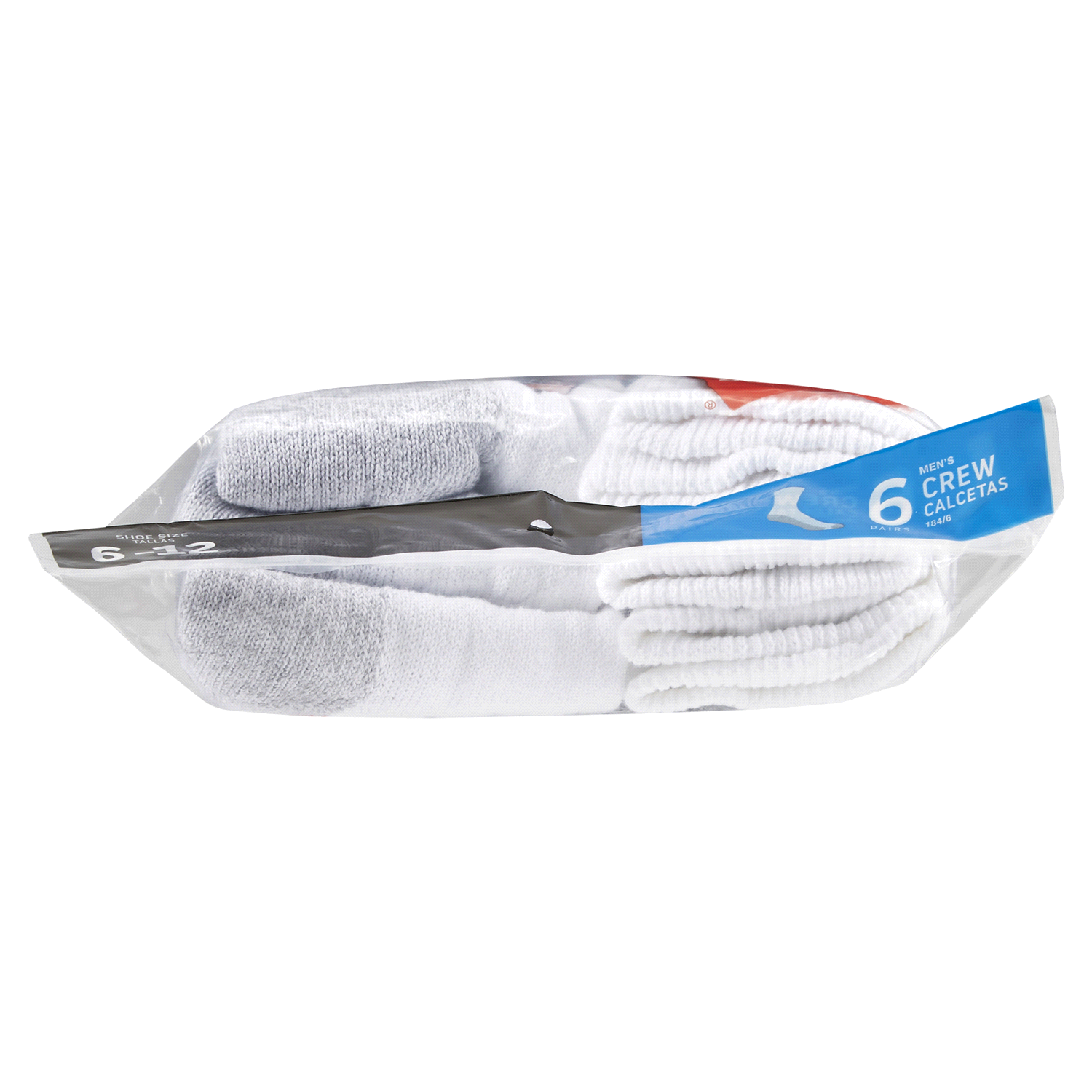 slide 5 of 5, Hanes Men's Size 6-12 Double Tough Cushion Crew Socks 6 pr, 6 ct