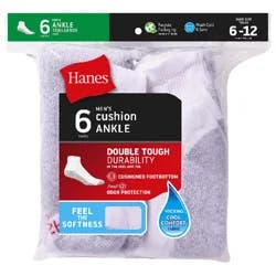 Hanes Men's Ankle Cushion Socks 6 pr