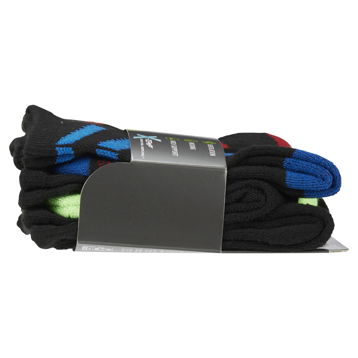 slide 3 of 5, Hanes Boys' X-Temp Crew Socks, Black, Size Medium, 6 ct