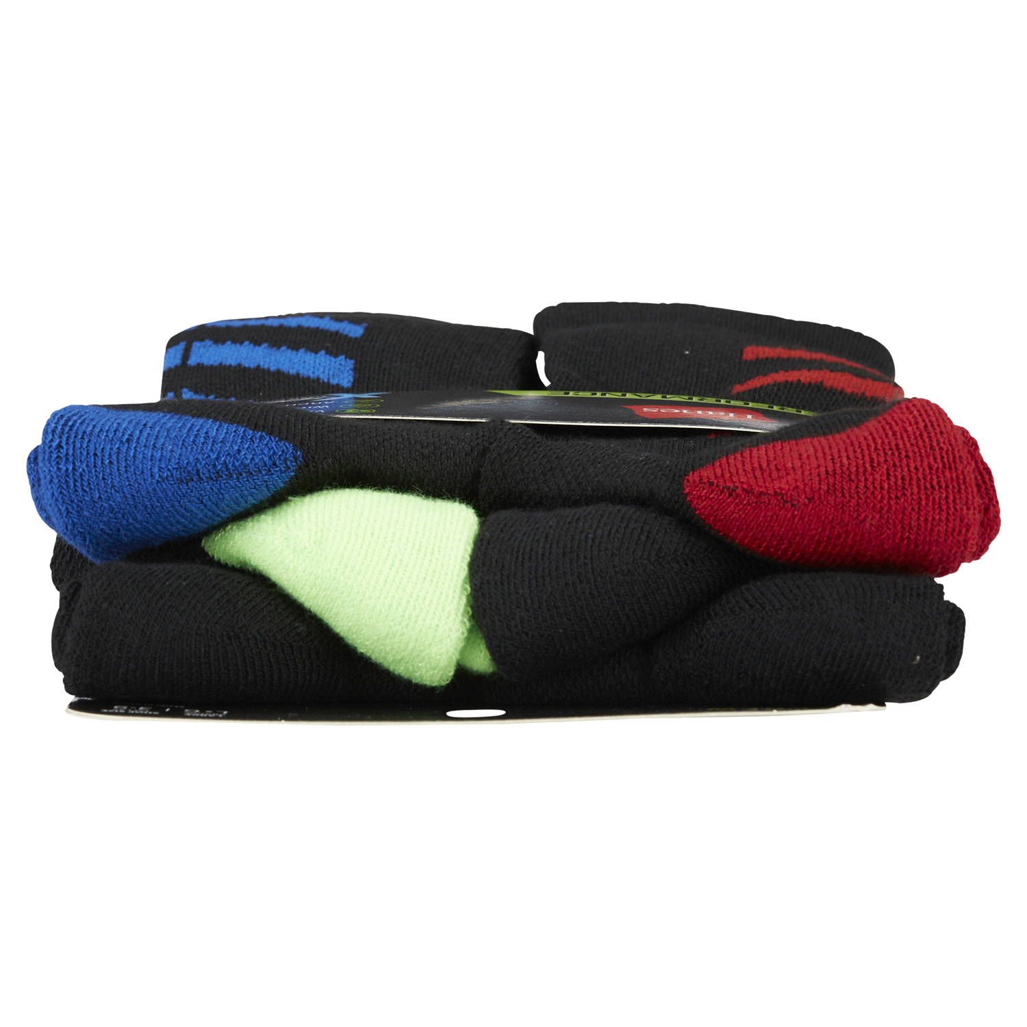 slide 5 of 5, Hanes Boys' X-Temp Crew Socks, Black, Size Large, 6 ct