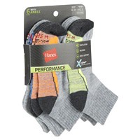 slide 28 of 29, Hanes Boys' X-Temp Quarter Socks, Gray, Size Medium, 6 ct