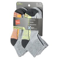 slide 13 of 29, Hanes Boys' X-Temp Quarter Socks, Gray, Size Medium, 6 ct