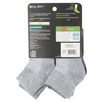 slide 19 of 29, Hanes Boys' X-Temp Quarter Socks, Gray, Size Large, 6 ct