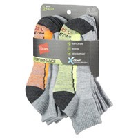 slide 2 of 29, Hanes Boys' X-Temp Quarter Socks, Gray, Size Large, 6 ct