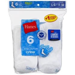 Hanes Girls' Cool Comfort Ankle Socks, Size Large