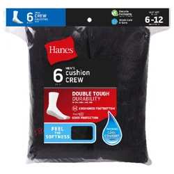 Hanes Men's Cushion Crew Socks 6 ea
