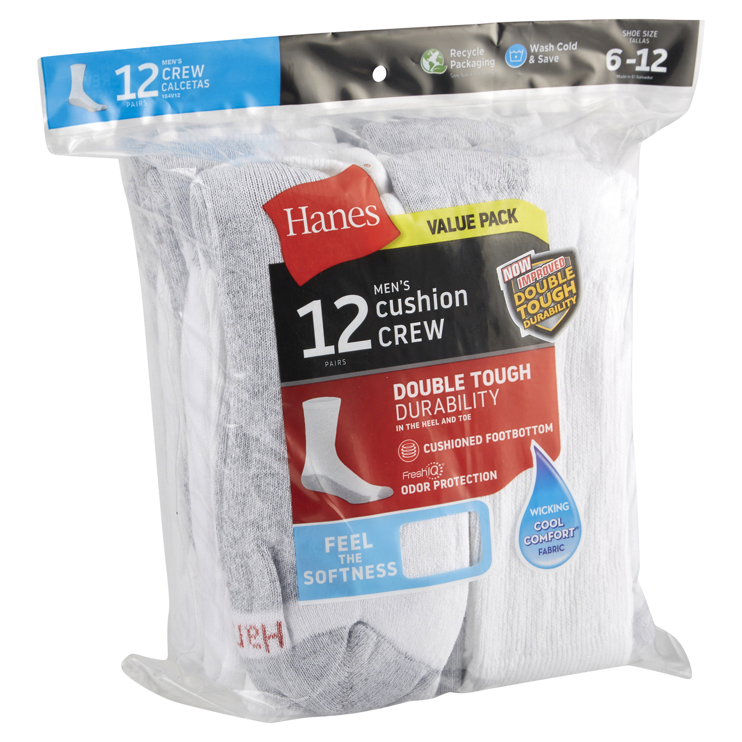 slide 4 of 5, Hanes Socks 12 ea, 12 ct