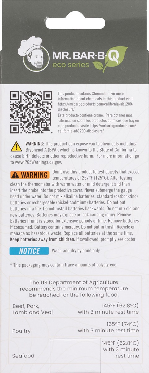 slide 4 of 11, Mr Bar B Q Sustainable Packaging Digital Meat Thermometer 1 Count - Each, 1 ct