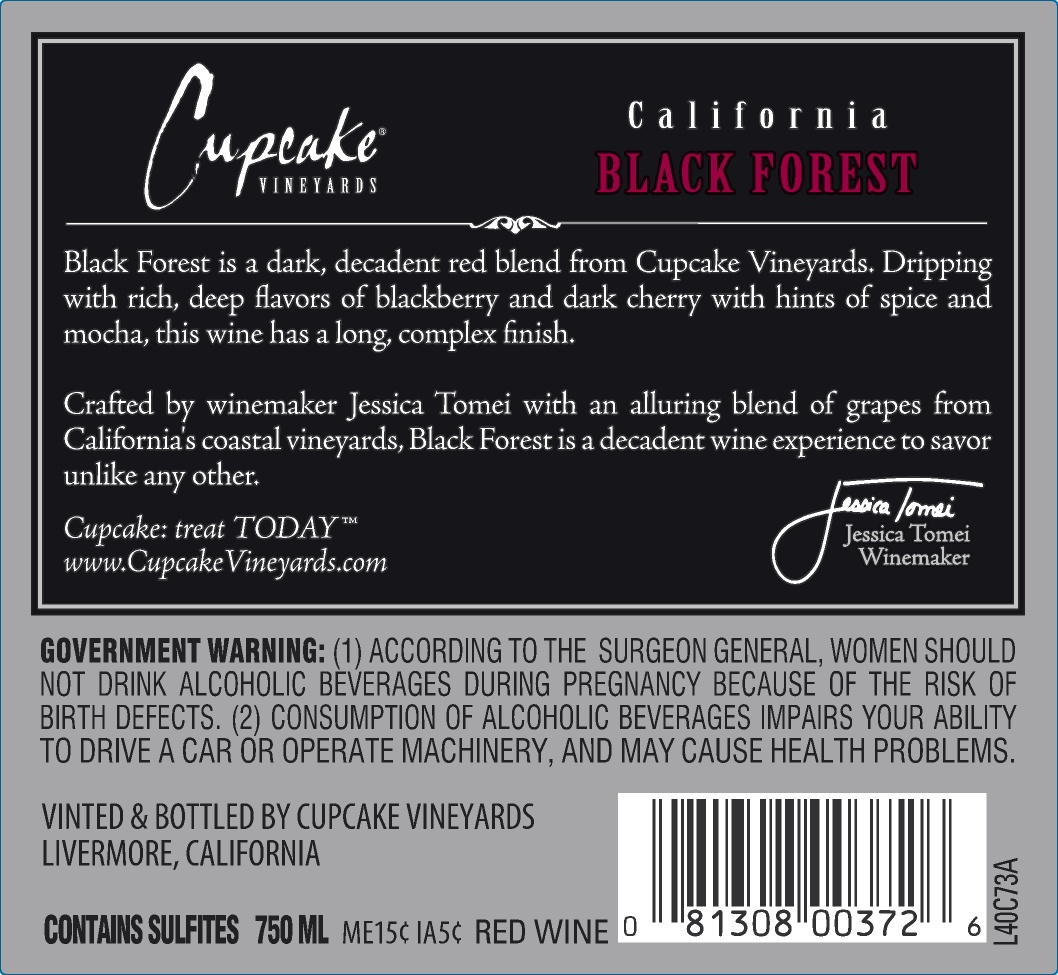 slide 3 of 5, Cupcake Vineyards Black Forest Red Wine, 750 ml