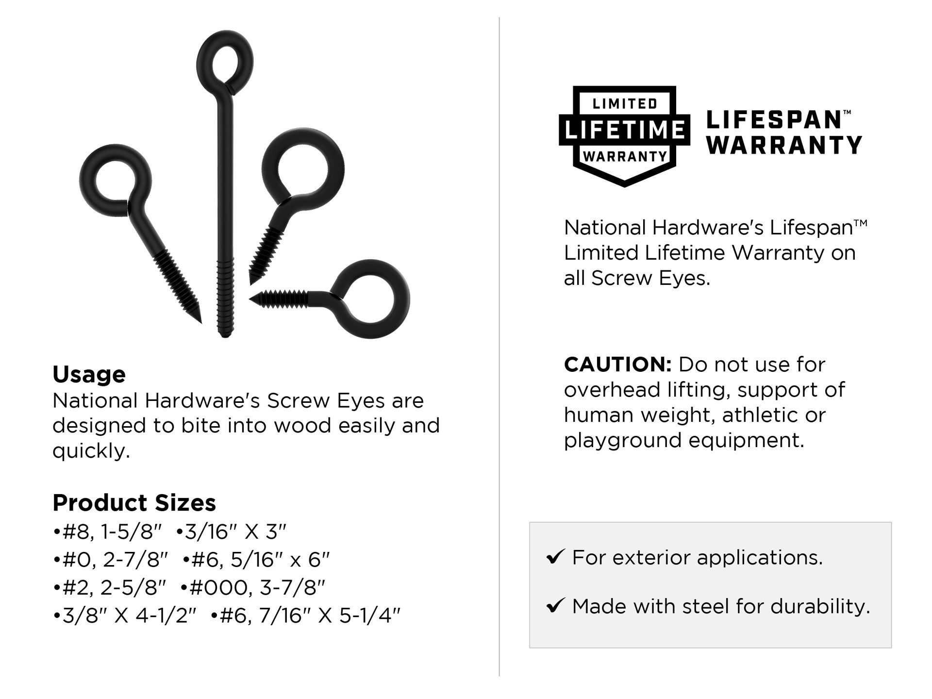 slide 2 of 4, National Hardware 0.24-in Zinc Steel Screw eye hook 10 -Pack, 1 ct