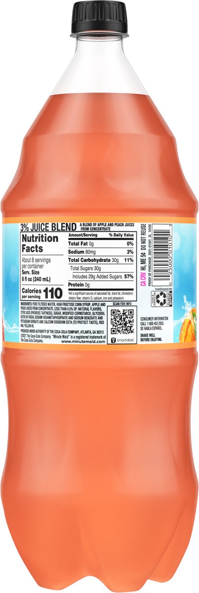 slide 7 of 7, Minute Maid Peach Bottle- 2 liter, 67.60 fl oz