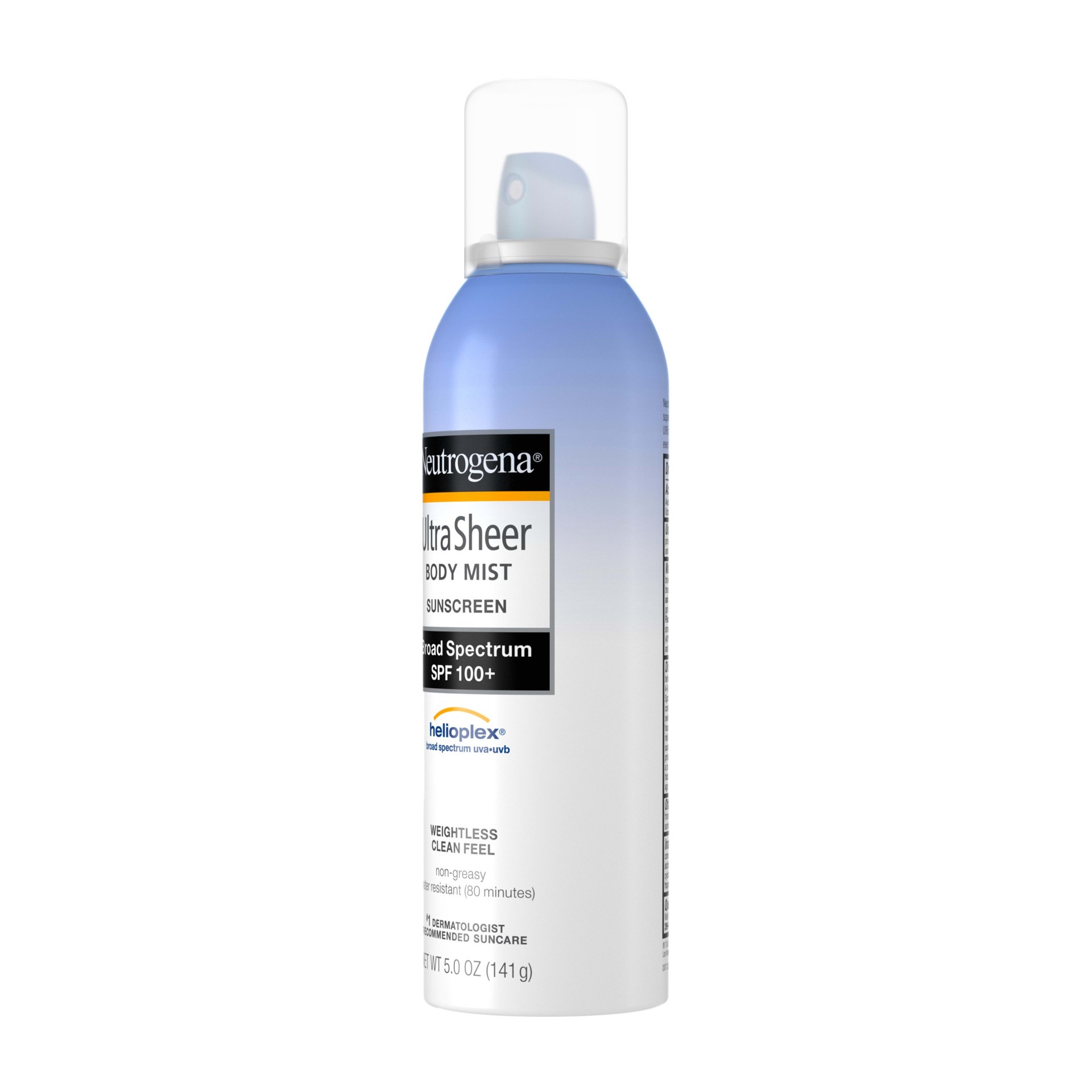 slide 2 of 5, Neutrogena Ultra Sheer Body Mist Sunscreen, Broad Spectrum Spf 100+, 5 Oz., 5 oz