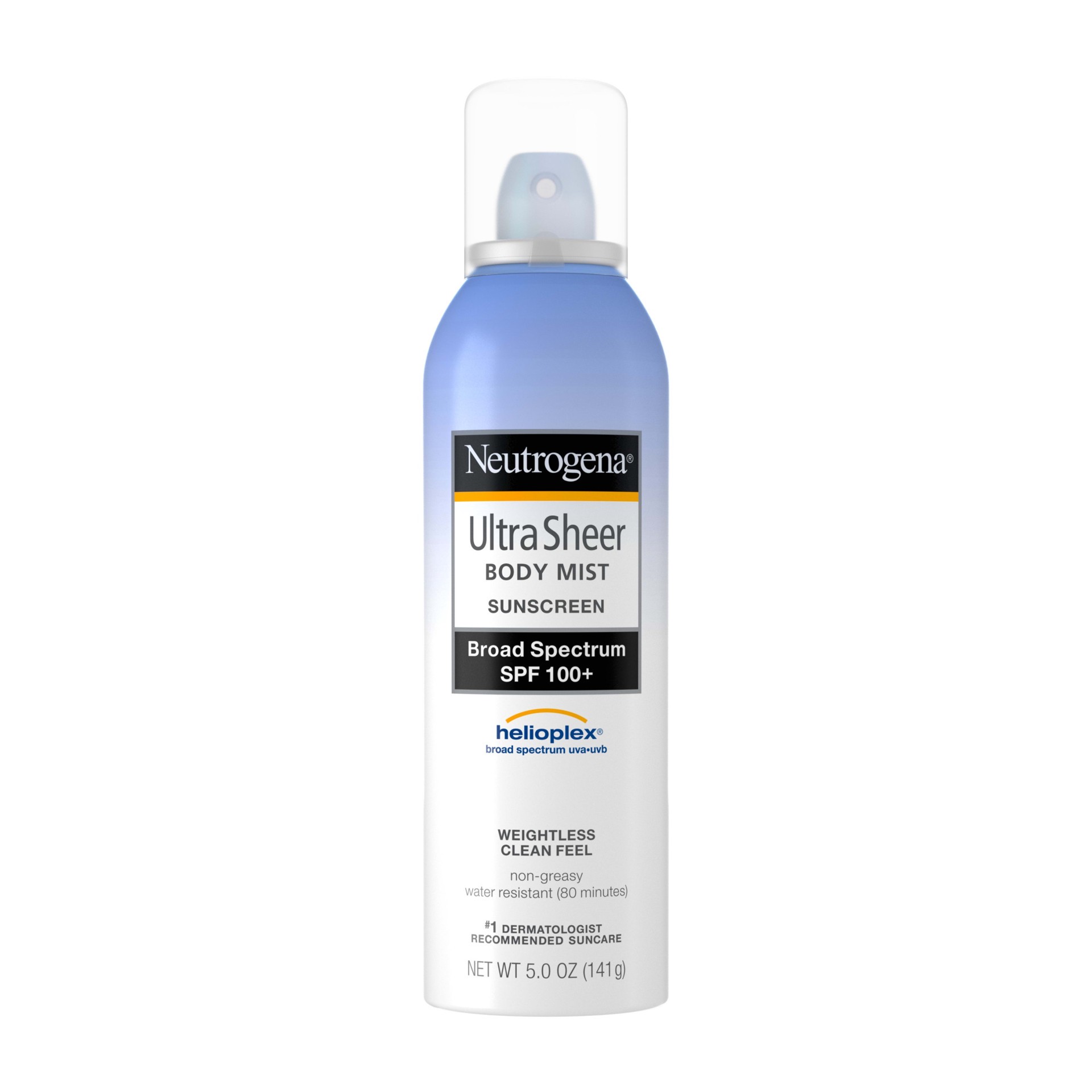 slide 4 of 5, Neutrogena Ultra Sheer Body Mist Sunscreen, Broad Spectrum Spf 100+, 5 Oz., 5 oz