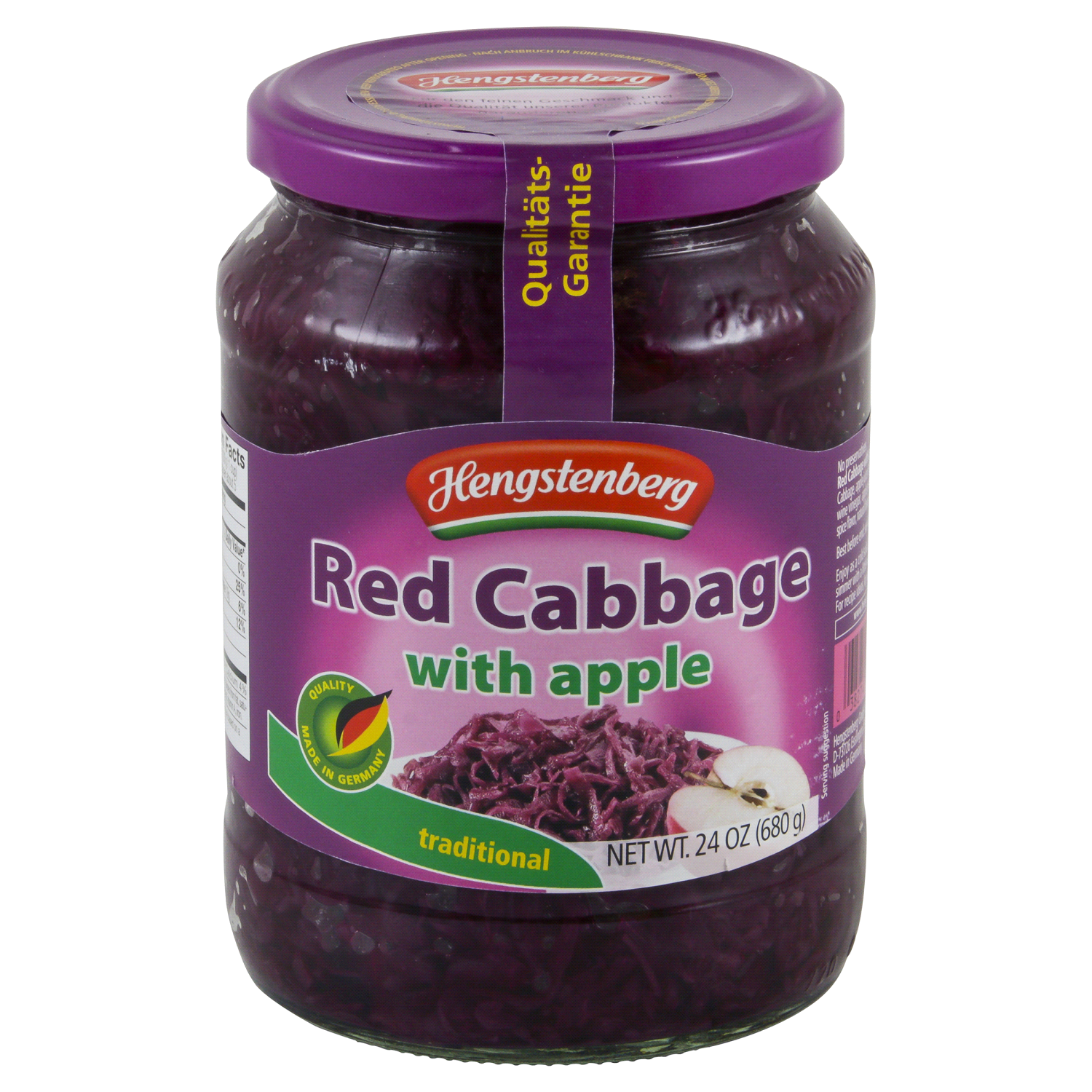 slide 1 of 3, Hengstenberg Traditional Red Cabbage With Apples, 24.3 oz