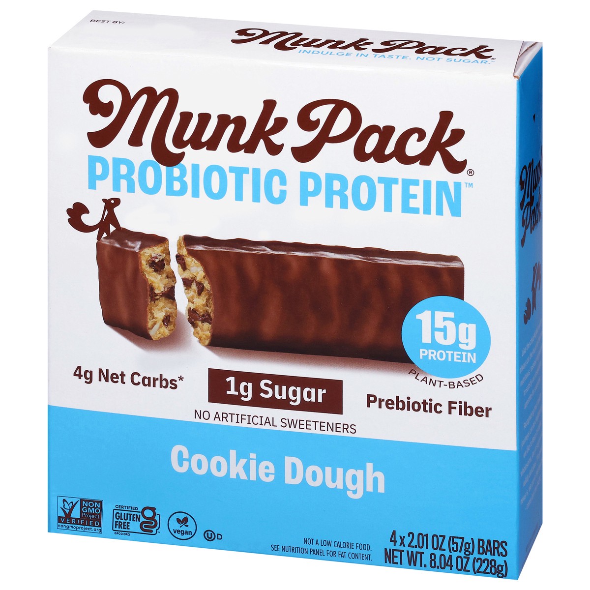 slide 2 of 14, Munk Pack Probiotic Protein Cookie Dough Bars 4 - 2.01 oz Bars, 4 ct