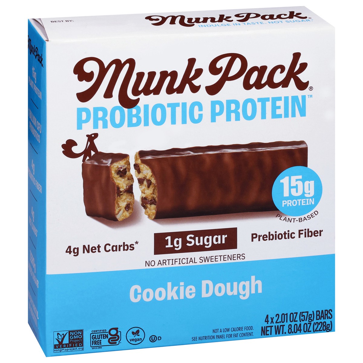 slide 5 of 14, Munk Pack Probiotic Protein Cookie Dough Bars 4 - 2.01 oz Bars, 4 ct
