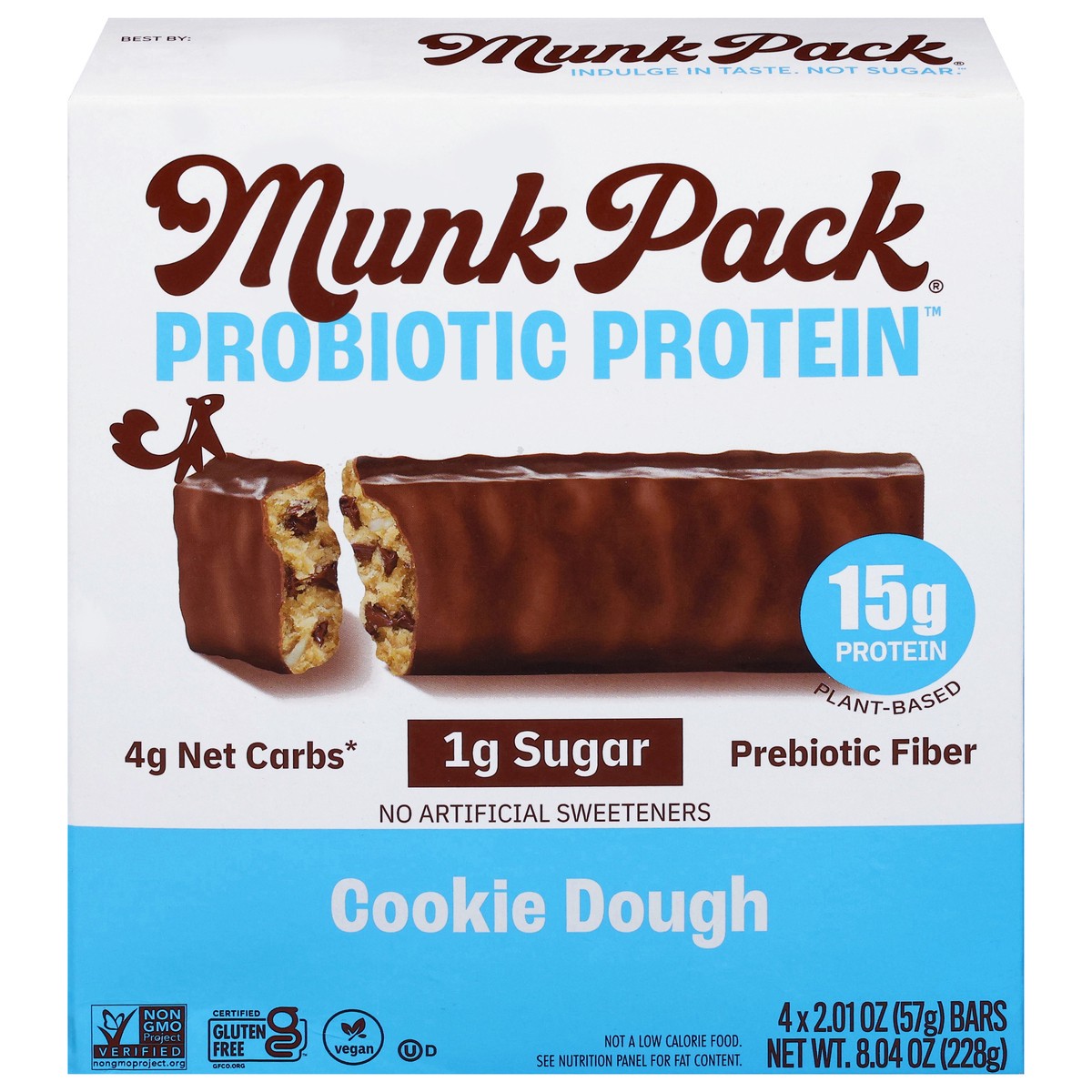 slide 1 of 14, Munk Pack Probiotic Protein Cookie Dough Bars 4 - 2.01 oz Bars, 4 ct