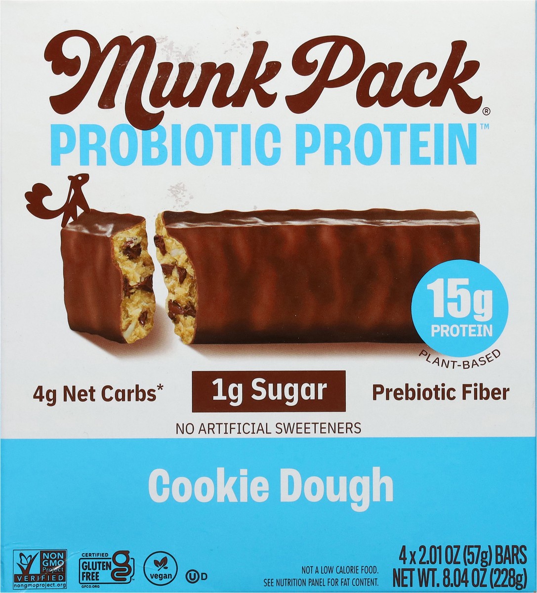 slide 3 of 14, Munk Pack Probiotic Protein Cookie Dough Bars 4 - 2.01 oz Bars, 4 ct