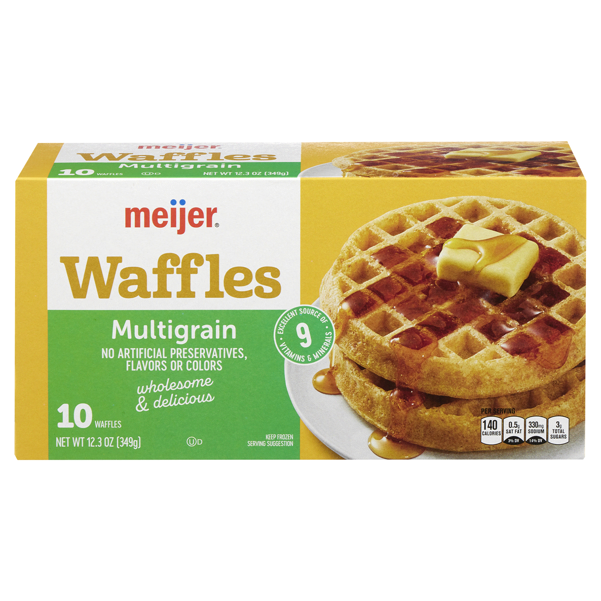 slide 1 of 2, Meijer Multigrain Waffles, 10 ct, 12.3 oz