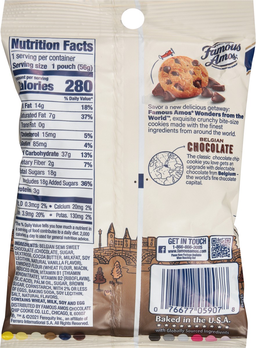 slide 9 of 9, Famous Amos Bite Size Belgian Chocolate Cookies 2 oz, Size 2