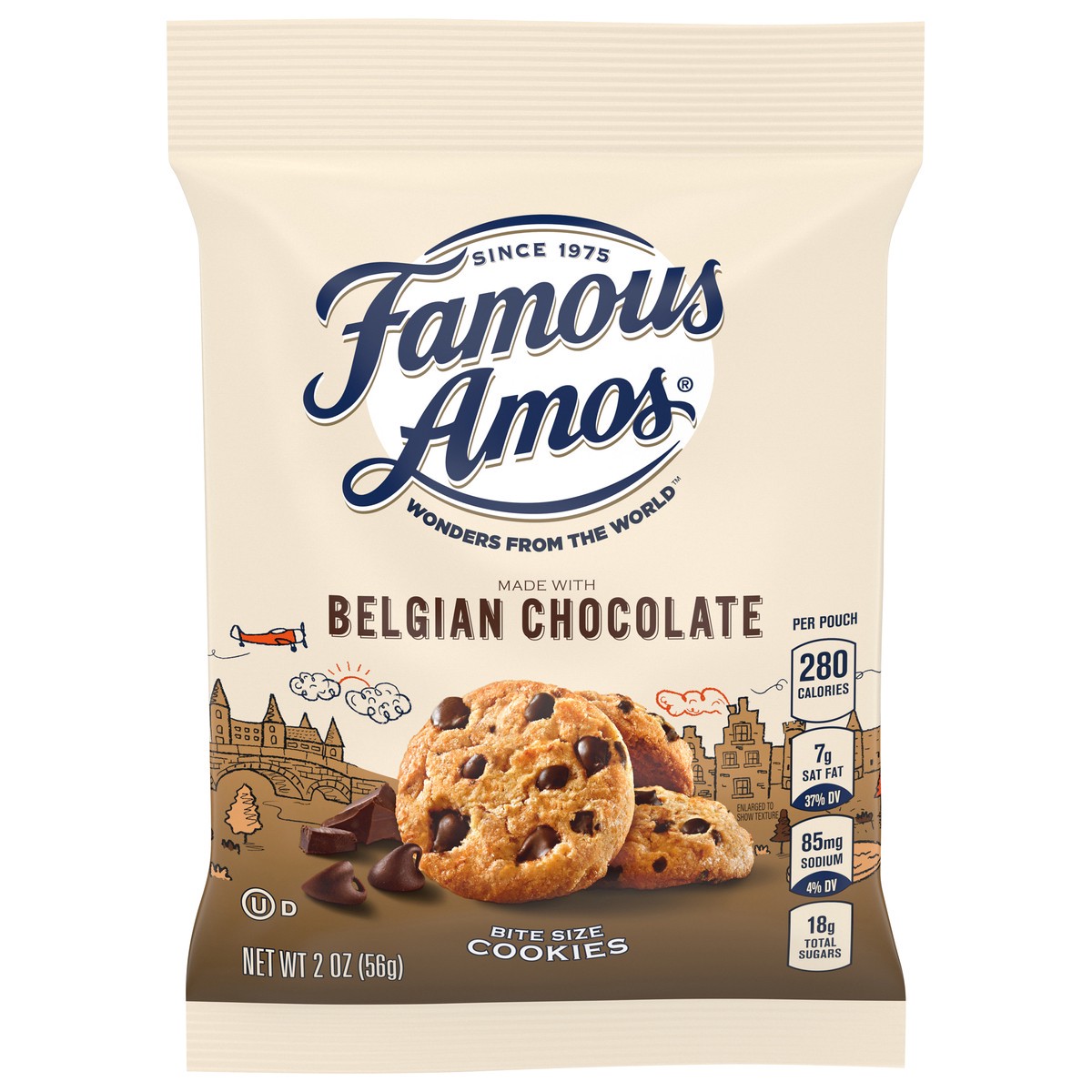 slide 1 of 9, Famous Amos Bite Size Belgian Chocolate Cookies 2 oz, Size 2